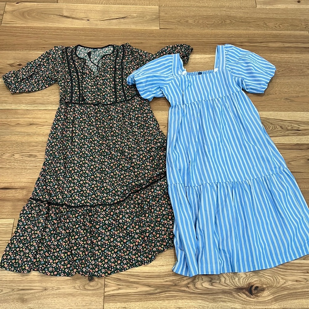 Floral Black Midi Dress — Women's Casual Summer Dress